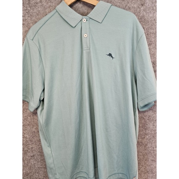 Tommy Bahama Men's XL Polo Shirt Teal Supima Cotton Blend Short Sleeve Golf - Picture 1 of 11